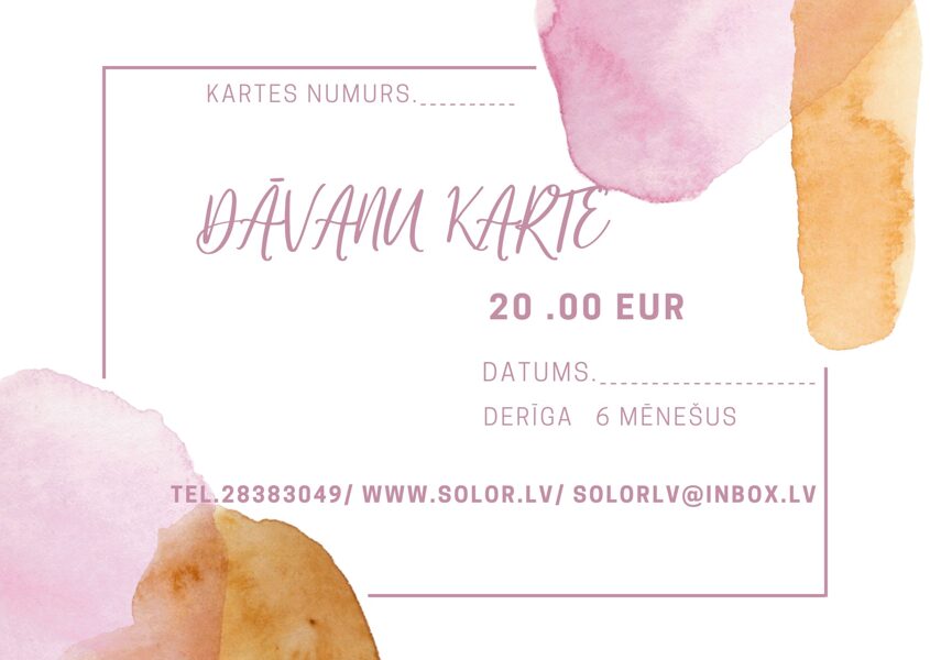 Digitālā dāvanu karte 20 EUR